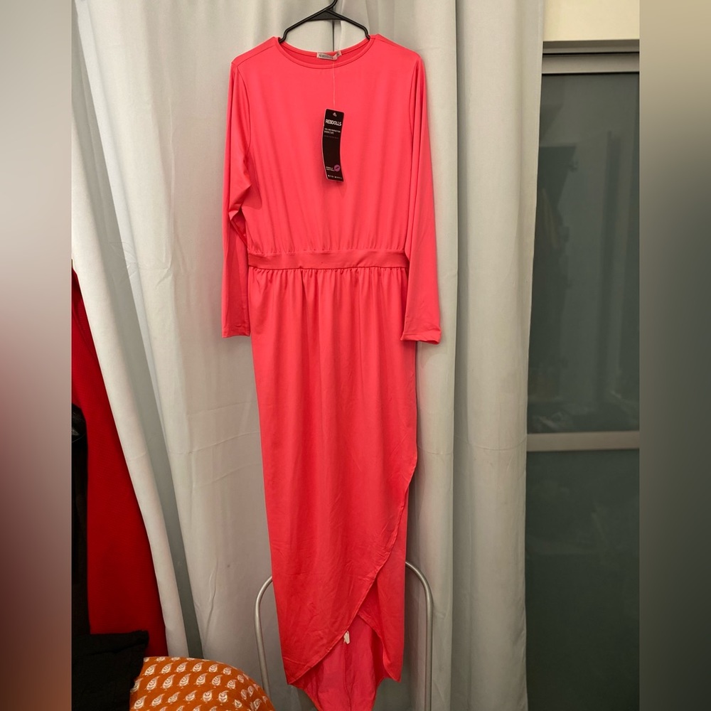 hot pink long sleeve dress (NWT)